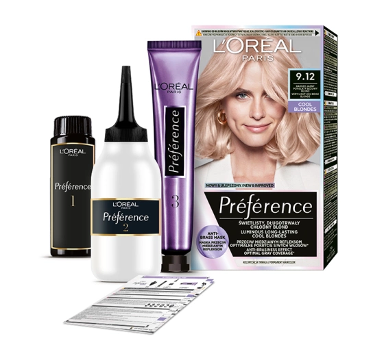 L'Oréal Paris Preference Cool Blondes farba do włosów 9.12 Bardzo Jasny Popielaty Beżowy Blond