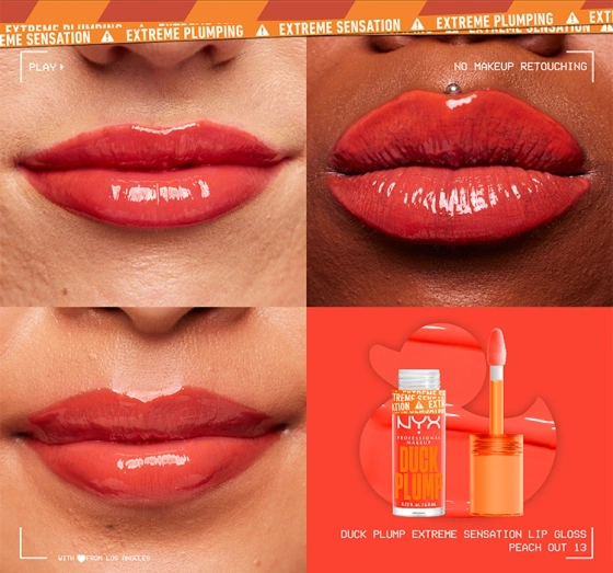 NYX Professional Makeup Duck Plump powiększający błyszczyk do ust 13 Peach Out 6,8 ml