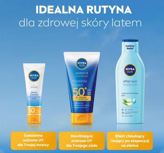 NIVEA SUN Protect&Moisture Invisible Finish balsam do opalania SPF50 150 ml