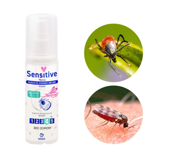 VACO SENSITIVE SPRAY NA KOMARY KLESZCZE MESZKI DLA DZIECI IKARYDYNA10% 80ML