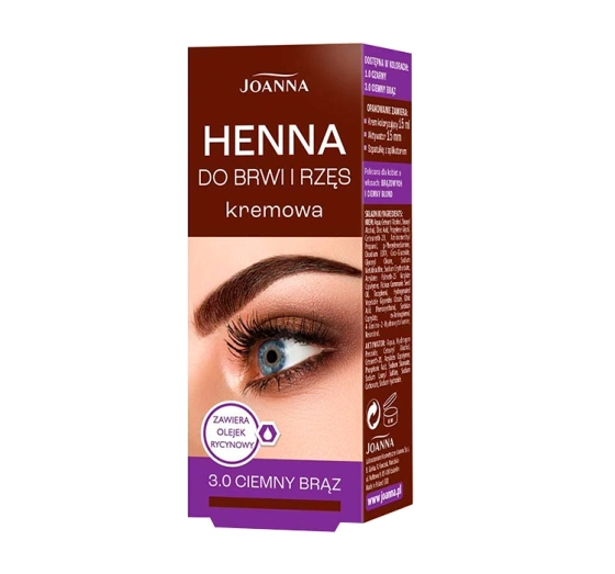 JOANNA KREMOWA HENNA DO BRWI I RZĘS 3.0 CIEMNY BRĄZ 15G 15G