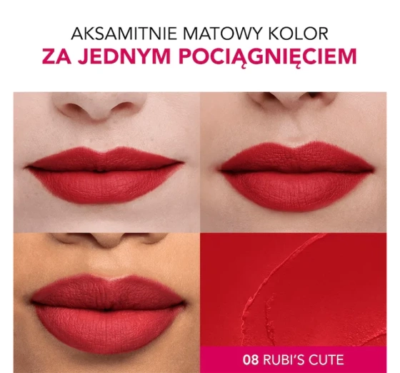 Bourjois Rouge Velvet Lipstick matowa pomadka do ust 08 Rubi's Cute 2,4 g