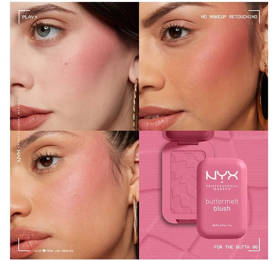 NYX Professional Makeup Buttermelt róż do policzków w kompakcie 06 For The Butta 5 g