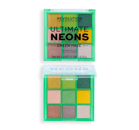 Makeup Revolution Ultimate Neons paleta cieni do powiek Green Haze 6,75g