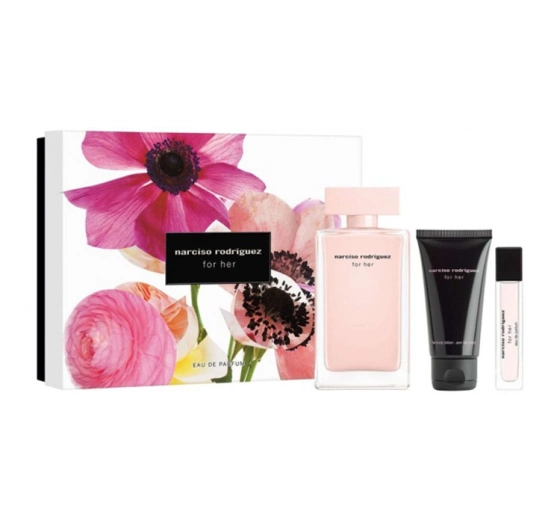 Narciso Rodriguez for Her woda perfumowana spray 100 ml 10 ml balsam do ciała 50 ml