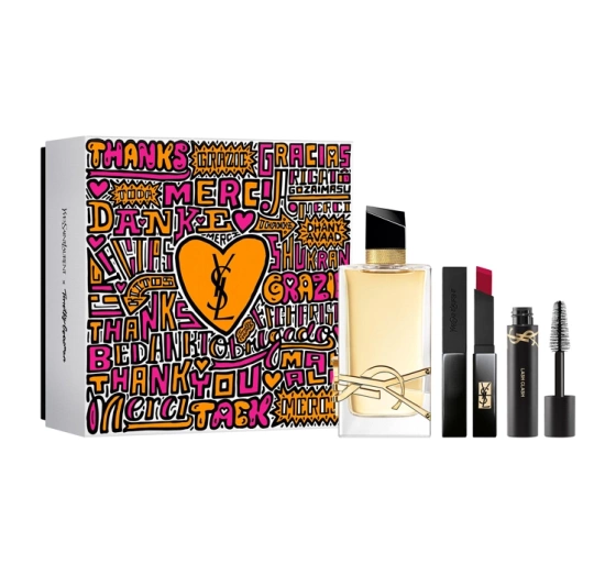 Yves Saint Laurent woda perfumowana spray Libre 90 ml pomadka do ust The Slim Velvet Radical 308 2 g tusz do rzęs Mini Lash Clash 2 ml