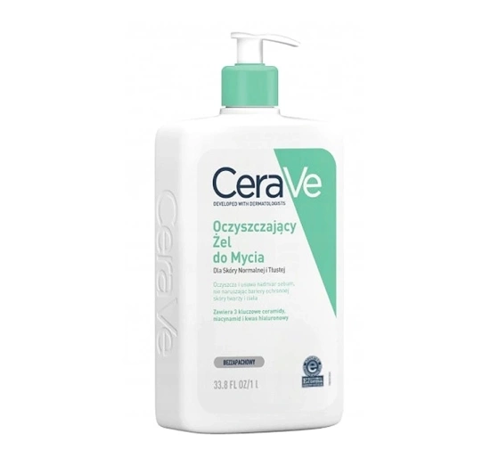 CeraVe oczyszczający żel do mycia do skóry normalnej i tłustej 1000 ml