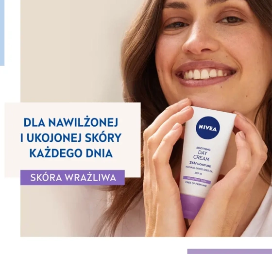 NIVEA 24h Nawilżenia kojący krem do twarzy na dzień SPF15 50 ml