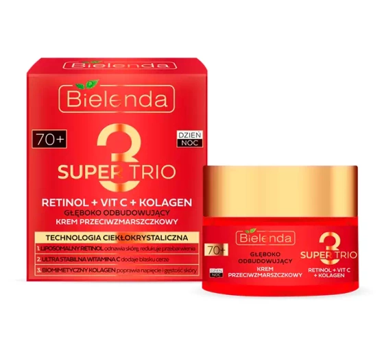 Bielenda Super Trio głęboko odbudowujący krem przeciwzmarszczkowy na dzień i na noc 70 50 ml