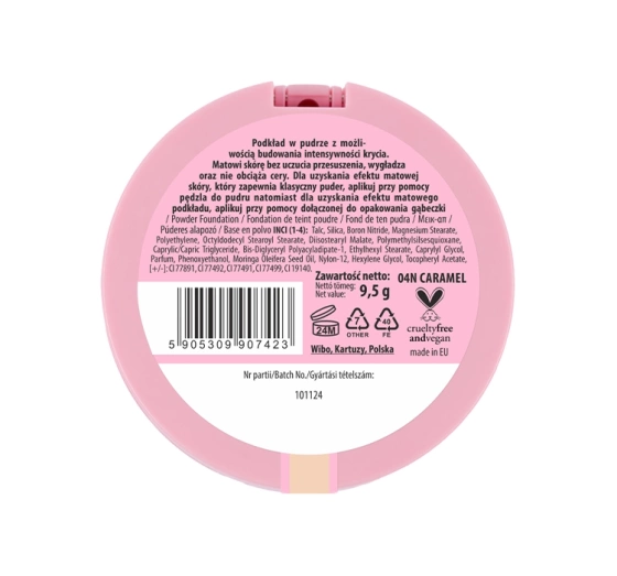 Lovely Authentic Fit 2in1 podkład w pudrze 04 N Caramel 9,5 g