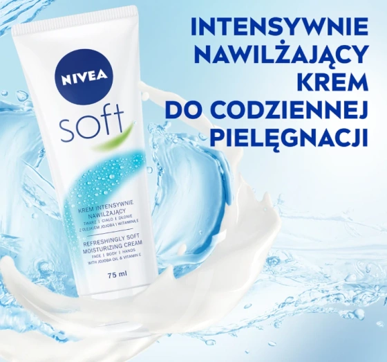 NIVEA Soft intensywnie nawilżający krem do twarzy, ciała i dłoni 75 ml