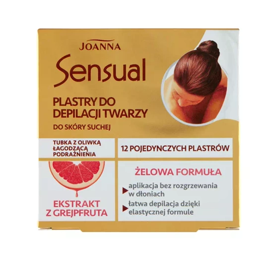 Joanna Sensual żelowe plastry do depilacji twarzy grejpfrut 12 sztuk
