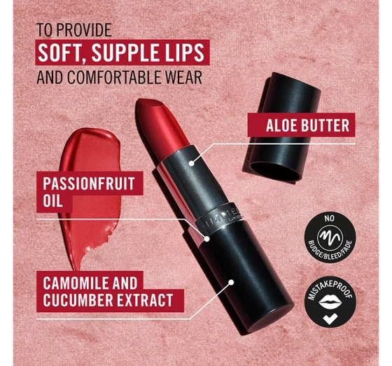 Rimmel Lasting Finish satynowa pomadka w sztyfcie 290 Sunset Rose 4g