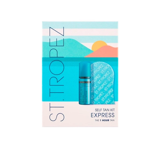 St. Tropez Self Tan Express Kit zestaw kosmetyków pianka samoopalająca rękawica