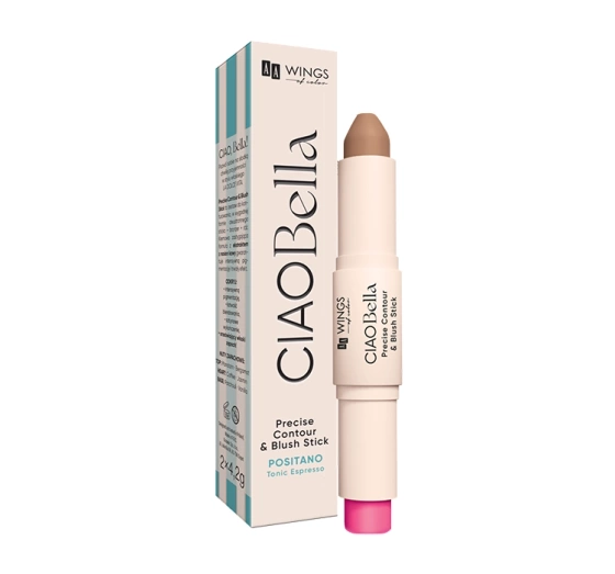 AA Wings of Color CIAO Bella bronzer i róż w sticku 2w1 do konturowania twarzy 02 Brunette 2 x 4,2 g
