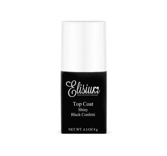 Elisium Top Coat Shiny Black Confetti 9 g