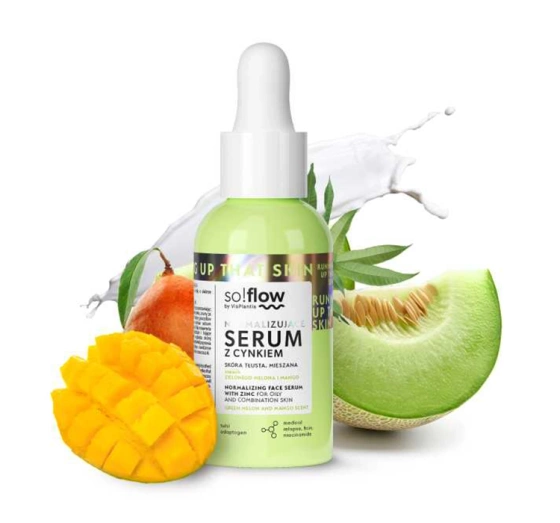 So!Flow normalizujące serum z cynkiem skóra tłusta, mieszana 30ml