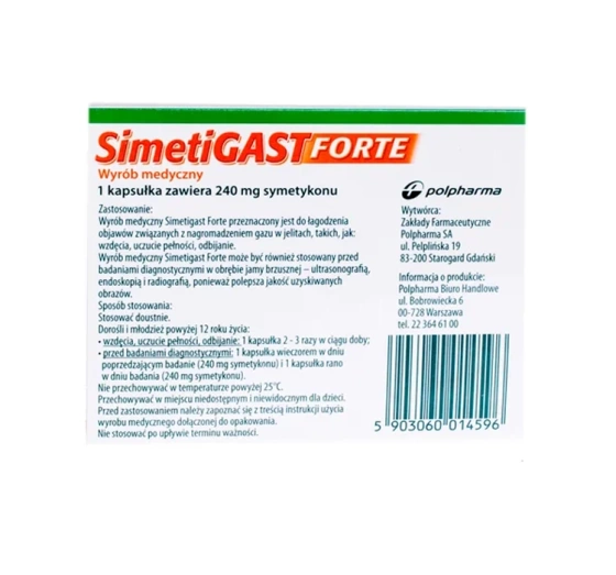 Simetigast Forte kapsułki elastyczne 20szt