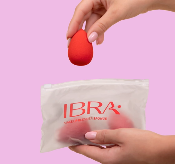 Ibra Makeup Blender Sponge gąbka do makijażu Czerwona