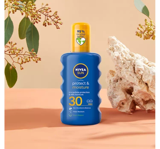 NIVEA SUN Protect&Moisture przeciwsłoneczny balsam ochronny w sprayu SPF30 200 ml