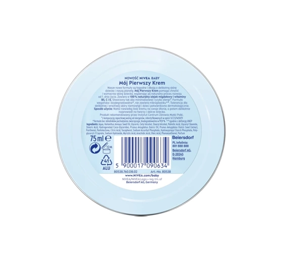 NIVEA BABY mój pierwszy krem do buzi rączek i całego ciała 75 ml