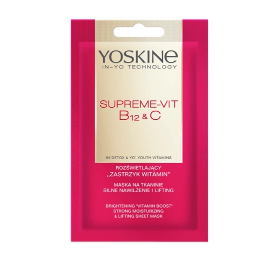 Yoskine Supreme-Vit B12 C maska do twarzy w płachcie 1 sztuka