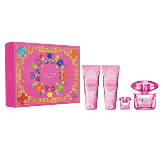 Versace Bright Crystal Absolu woda perfumowana spray 90 ml 5 ml żel pod prysznic 100 ml balsam do ciała 100 ml