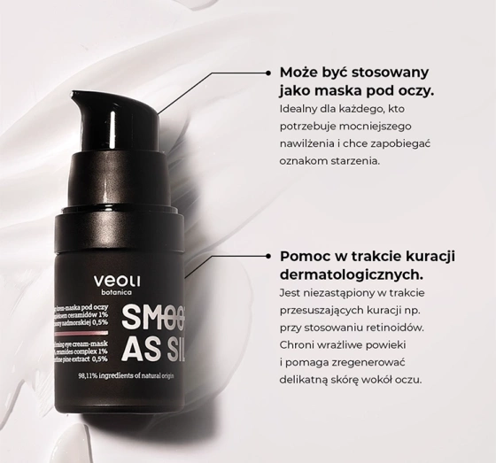 Veoli Botanica Smooth As Silk naprawczo-ujędrniający krem-maska pod oczy 15 ml