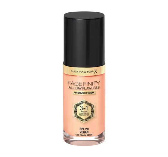 Max Factor Facefinity All Day Flawless 3 in1 wegański podkład C35 Pearl Beige 30 ml