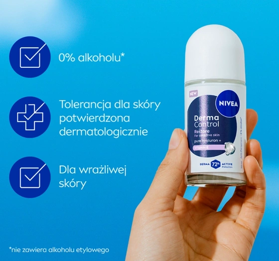 NIVEA Derma Control antyperspirant w kulce dla kobiet Restore 50 ml