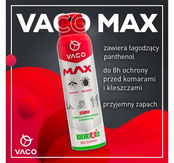 Vaco Max Spray na komary kleszcze meszki DEET30% 100ml
