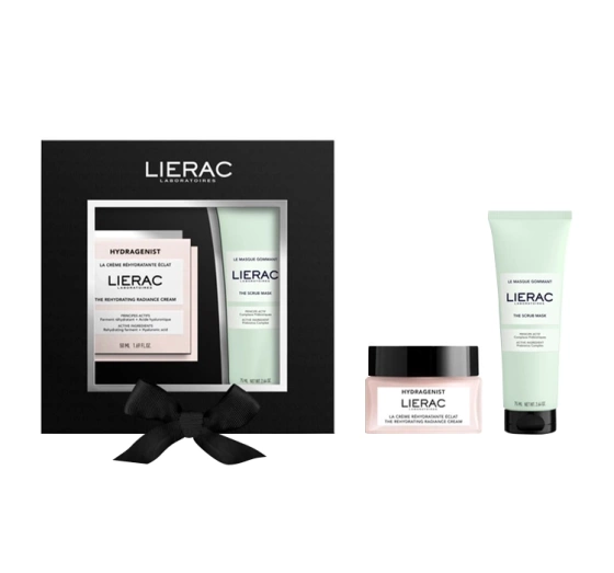 Lierac zestaw kosmetyków do pielęgnacji twarzy nawilżający krem do twarzy 50 ml maska peelingująca 75 ml