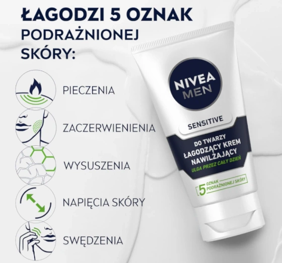 NIVEA MEN Sensitive łagodzący krem do twarzy dla mężczyzn 75 ml