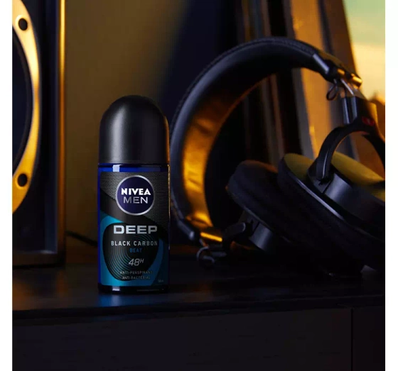 NIVEA MEN Deep Black Carbon Beat antyperspirant roll-on 50 ml