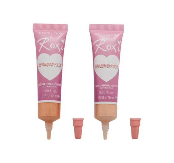 Makeup Revolution X Roxi Liquid Highlighter Duo zestaw dwóch rozświetlaczy do twarzy 2 x 15ml