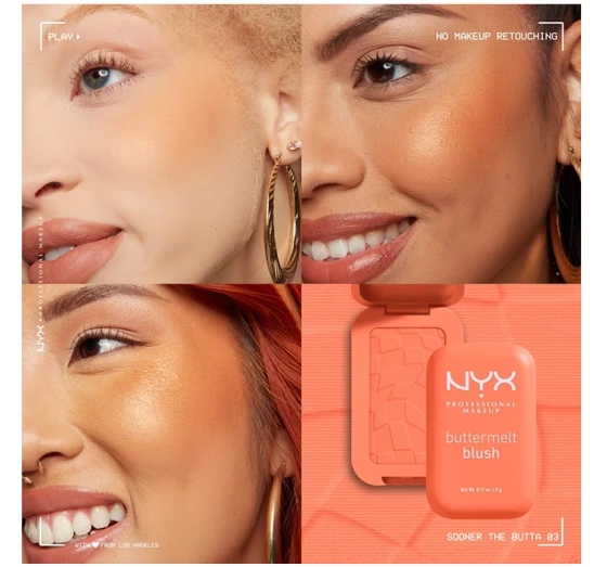 NYX Professional Makeup Buttermelt róż do policzków w kompakcie 03 Sooner The Butta 5 g