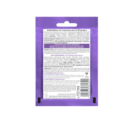 Bebio Phenomenal Lift maseczka-serum błyskawicznie liftingująca 10 ml