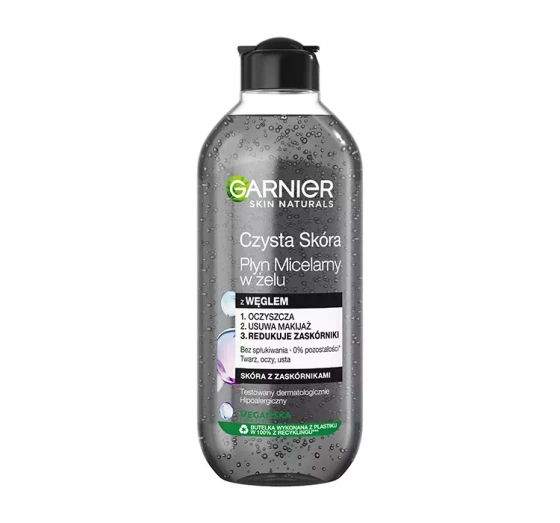 Garnier Czysta Skóra płyn micelarny w żelu z węglem 400 ml - ezebraboutique.com