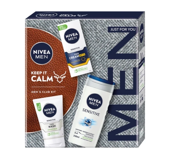 NIVEA MEN zestaw kosmetyków dla mężczyzn krem do twarzy SPF15 żel do mycia twarzy żel pod prysznic 3w1