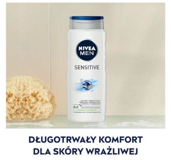 NIVEA MEN Sensitive łagodzący żel pod prysznic 3w1 dla mężczyzn 500 ml