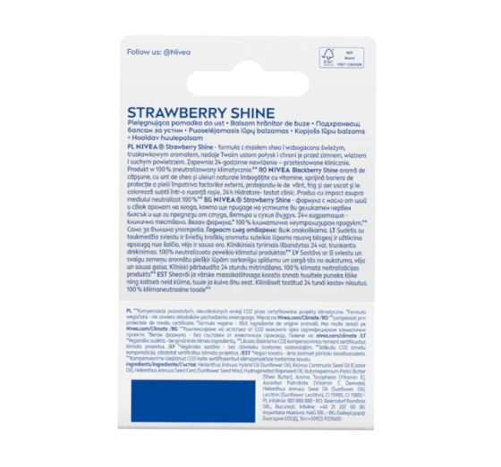 NIVEA Limited Edition pielęgnująca pomadka do ust Strawberry Shine 4,8 g