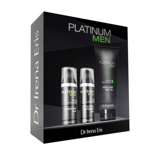 Dr Irena Eris Platinum Men zestaw balsam po goleniu 50 ml krem do twarzy 50 ml żel do mycia 200 ml
