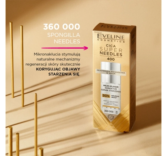 Eveline Cosmetics Super Needles Cica 400 mezo-eliksir korektor oznak starzenia 30 ml