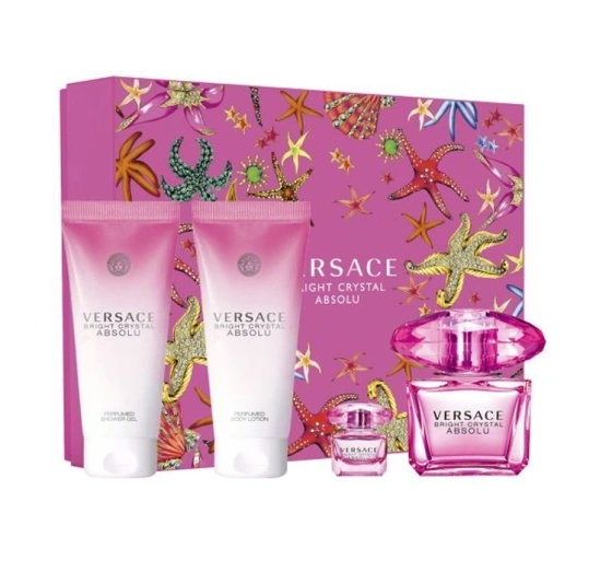 Versace Bright Crystal Absolu woda perfumowana spray 90 ml 5 ml żel pod prysznic 100 ml balsam do ciała 100 ml