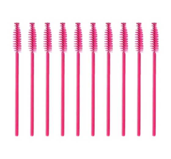 Lash Brow szczoteczka do rzęs i brwi w kształcie spirali różowa 10 sztuk