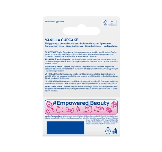 NIVEA Disney Princess pielęgnująca pomadka do ust Vanilla Cupcake 4,8 g