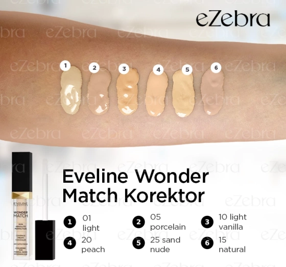 Eveline Cosmetics Wonder Match korektor w płynie 10 Light Vanilla 6,8 ml