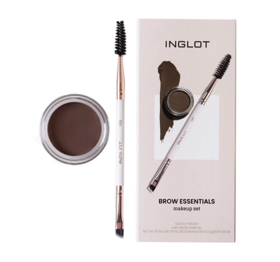Inglot Brow Essentials zestaw żel do brwi AMC 16 pędzelek PlayInn 200