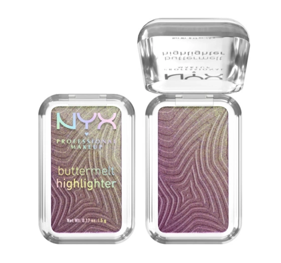 NYX Professional Makeup Buttermelt rozświetlacz do twarzy w kompakcie 45 Butta In Black 5 g
