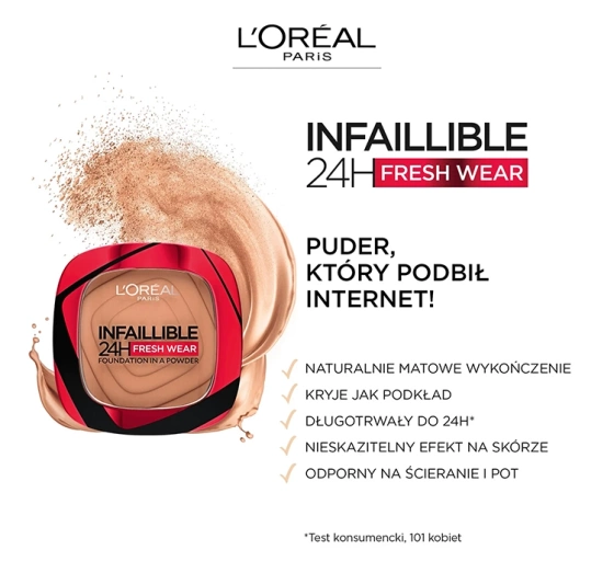 L'Oréal Paris Infaillible 24 H Fresh Wear podkład w pudrze 140 9 g